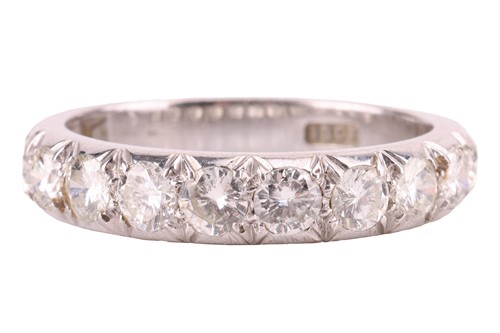 Lot 131 - A diamond half-eternity ring, pavé-set with...