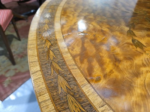 Lot 239 - A George III satinwood and marquetry demi-lune...