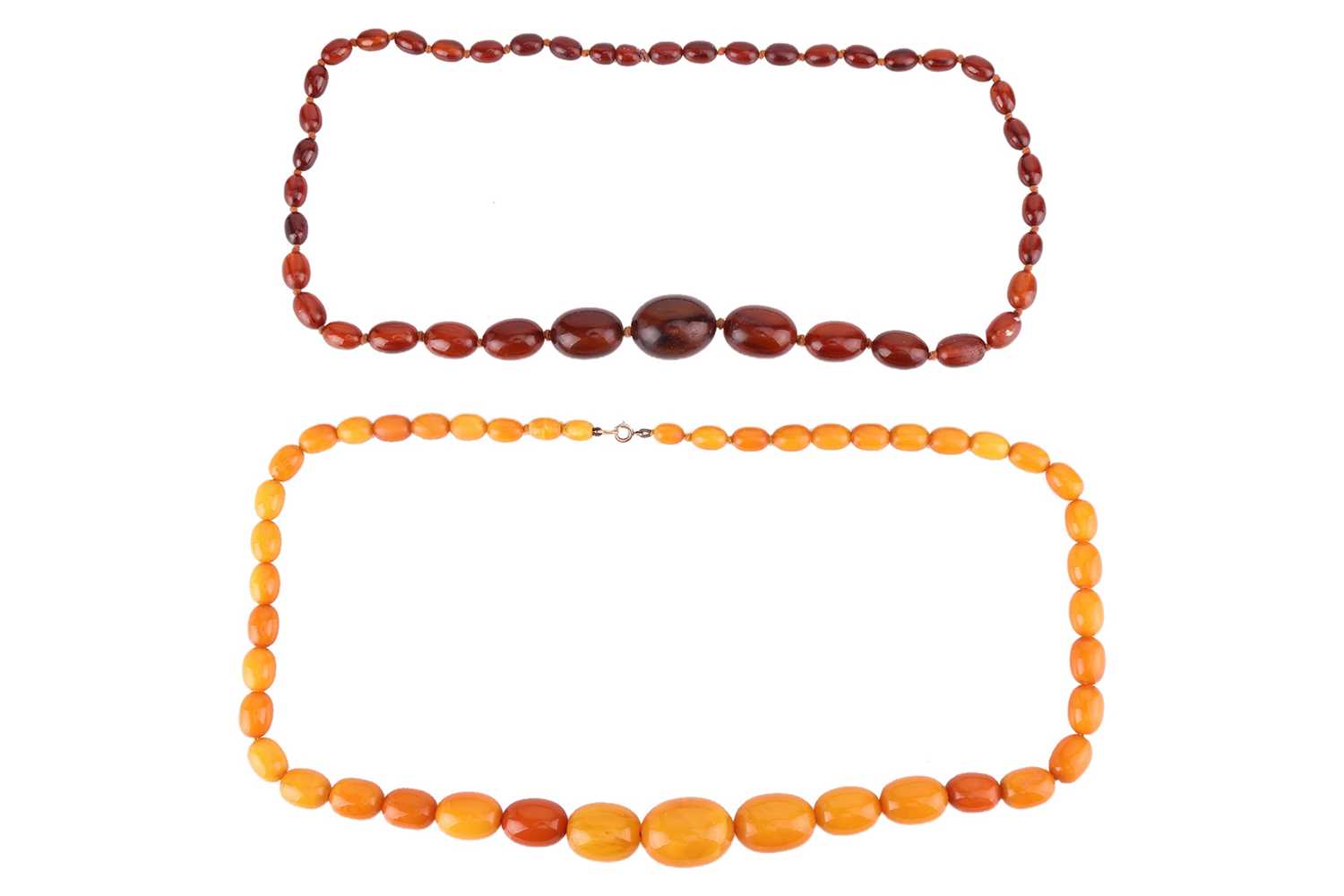 Lot 10 - Two beaded necklaces; to include a...