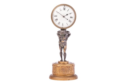 Lot 299 - A Regency bronze and ormolu mantel timepiece,...