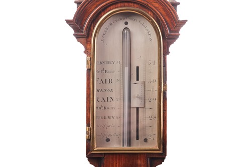 Lot 305 - A George III mahogany stick barometer, by J....