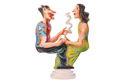 Lot 27 - David Gerstein (b.1944) Israeli, Two figures...