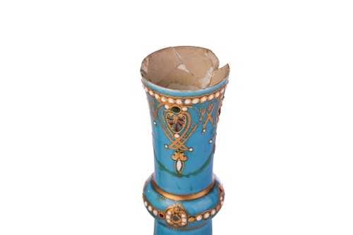 Lot 331 - A pair of Sevres porcelain bleu celeste vases,...