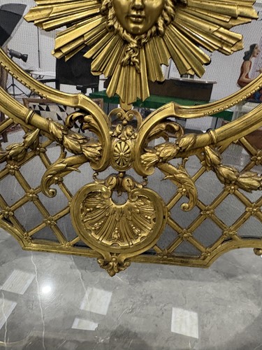 Lot 190 - A Louis V style gilt metal fire screen, with...
