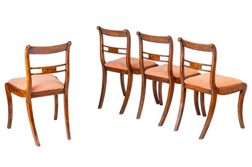 Lot 261 - Set of four Regency brass inlaid simulated...