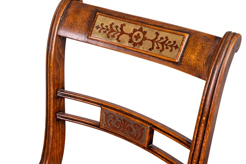 Lot 261 - Set of four Regency brass inlaid simulated...