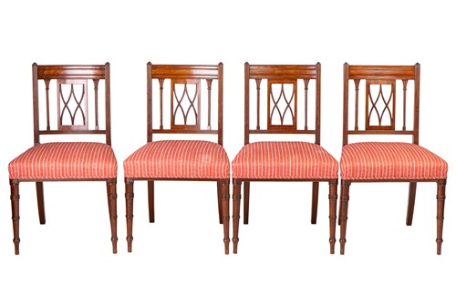 Lot 186 - A long set of fourteen Regency mahogany dining...