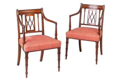 Lot 186 - A long set of fourteen Regency mahogany dining...