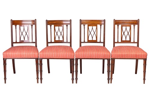 Lot 186 - A long set of fourteen Regency mahogany dining...