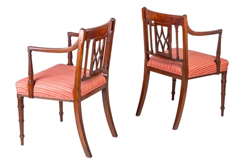 Lot 186 - A long set of fourteen Regency mahogany dining...