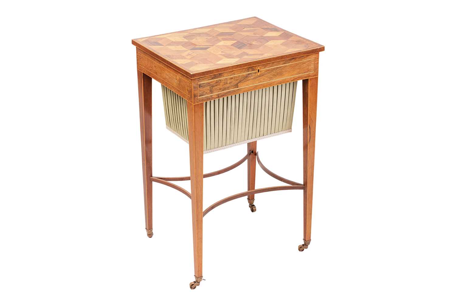 Lot 268 - A George III rosewood and specimen parquetry...