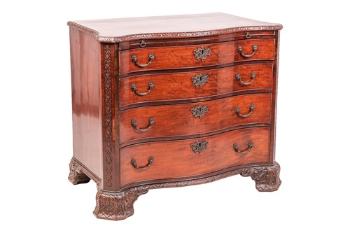 Lot 219 - A George III mahogany serpentine dressing...