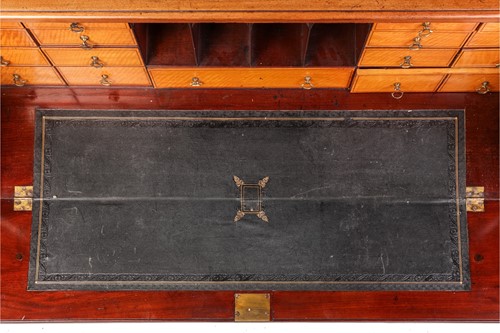 Lot 220 - A George III parquetry inlaid mahogany...