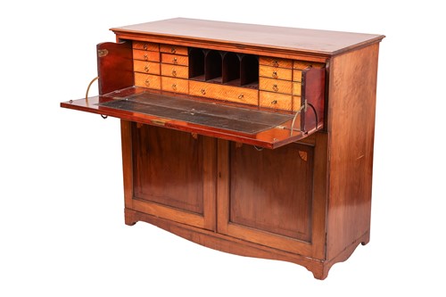 Lot 220 - A George III parquetry inlaid mahogany...