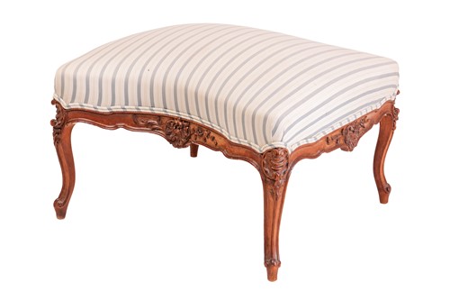 Lot 218 - A French walnut upholstered armchair and...