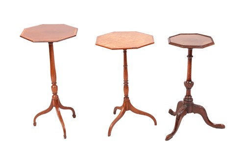 Lot 193 - A George III figured satinwood wine table with...