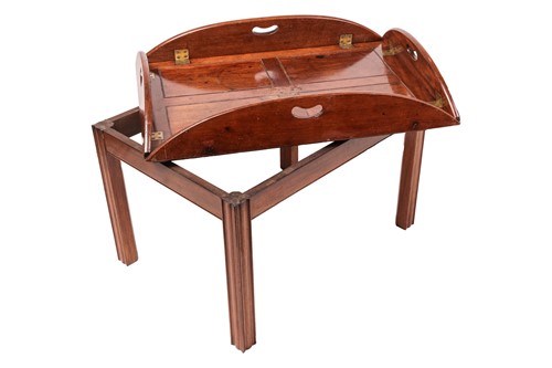 Lot 232 - A George IV mahogany folding oval butlers tray...