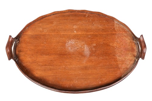 Lot 232 - A George IV mahogany folding oval butlers tray...