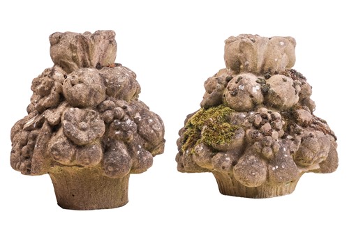 Lot 245 - A pair of reconstituted stone decorative...