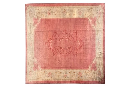 Lot 291 - A muted red/pink ground Austrian Savonerie...