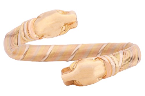 Lot 237 - Cartier - a Panthère cuff bracelet in 18ct...