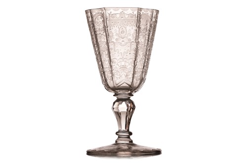 Lot 343 - A Lobemyr pedestal goblet of lozenge section,...