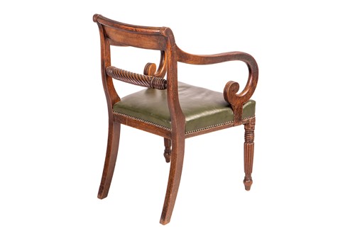 Lot 192 - A George III mahogany ladder back carver chair,...