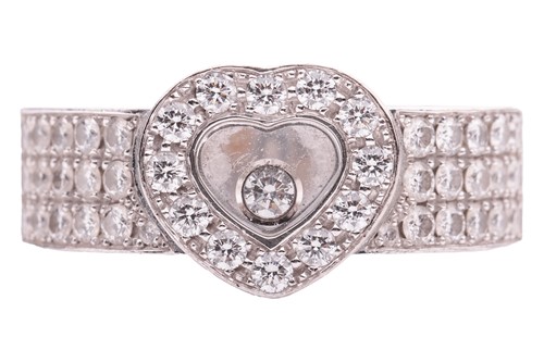 Lot 163 - Chopard - a 'Happy Diamonds' heart ring in...