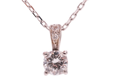 Lot A diamond pendant on chain, consisting of a...