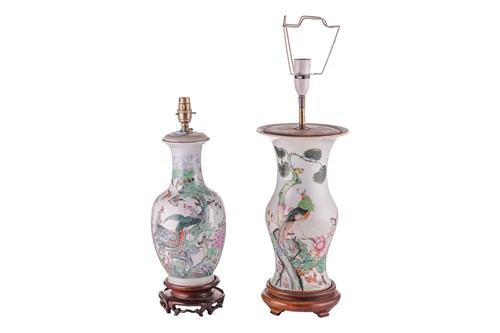 Lot A Chinese Famille Rose porcelain baluster vase,...