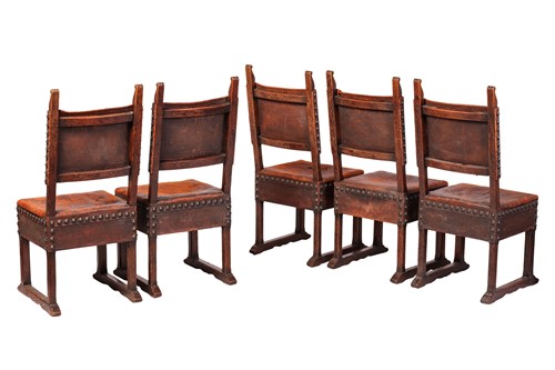 Lot 214 - A set of ten Italian late 18th-century oak and...