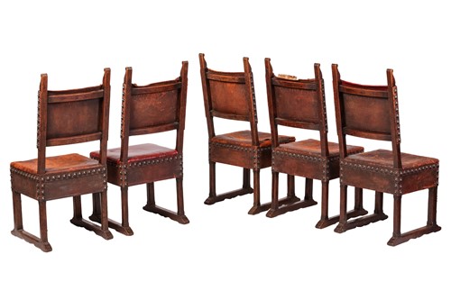 Lot 214 - A set of ten Italian late 18th-century oak and...