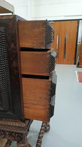 Lot 258 - An 18th century Indo -Portuguese rosewood...