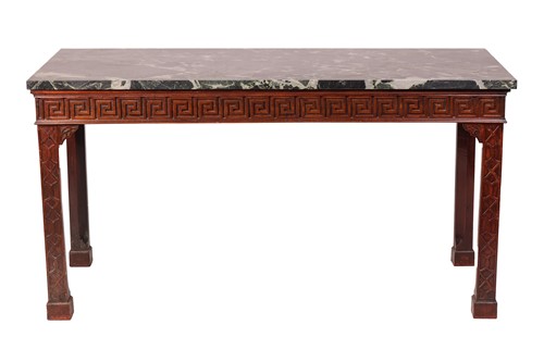 Lot 256 - An 18th-century marble-topped Chippendale...