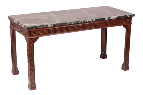 Lot 256 - An 18th-century marble-topped Chippendale...