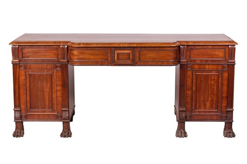 Lot 241 - A George IV mahogany two-pedestal sideboard...