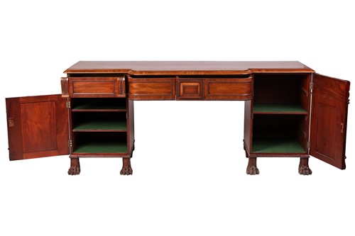 Lot 241 - A George IV mahogany two-pedestal sideboard...