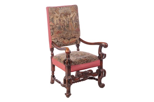 Lot 242 - A decorative 17th-century Dutch style walnut...