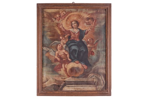 Lot 16 - Cuzco School, The Assumption of the Holy...