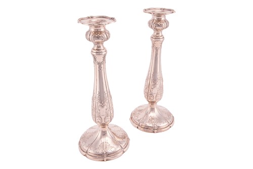 Lot 316 - A pair of American Sterling candlesticks by...