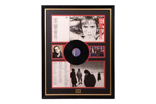 Lot 82 - U2 Autographed "War" Album Display - Signed by...