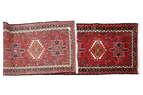 Lot 147 - A red ground Karaja strip runner with nice...