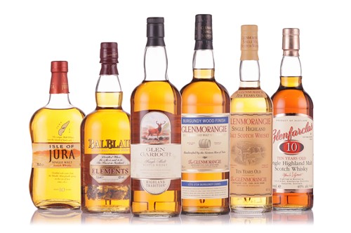 Lot 387 - Six bottles of single malt Scotch whisky, all...