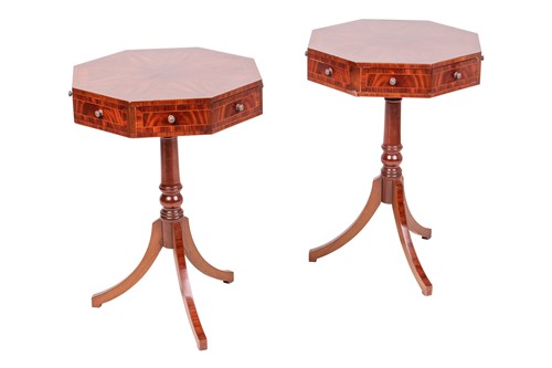 Lot 243 - A pair of Regency style mahogany octagonal...