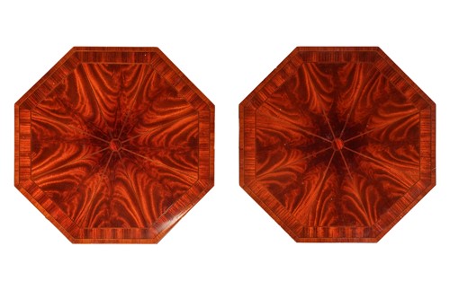 Lot 243 - A pair of Regency style mahogany octagonal...