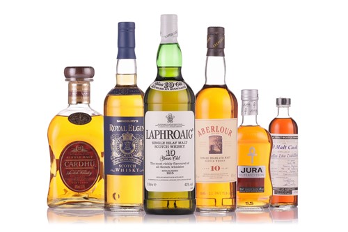 Lot 385 - Six bottles of single malt Scotch whisky, five...