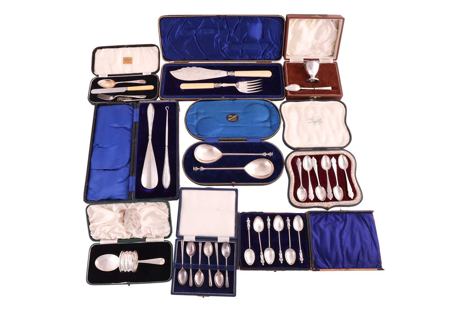 Lot 129 - A quantity of mixed cased flatware, including...