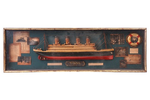 Lot 356 - A decorative cased wall diorama of the RMS...