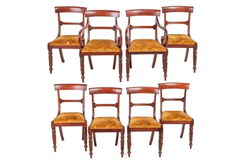 Lot 86 - Set of eight Regency mahogany dining chairs,...