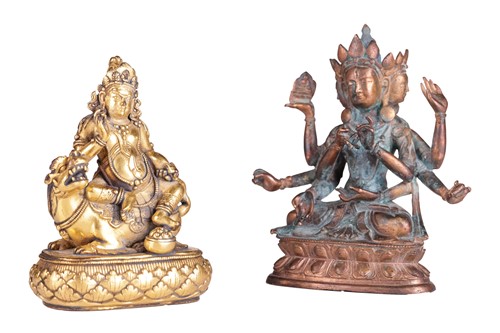 Lot A Sino-Tibetan gilt bronze figure of...